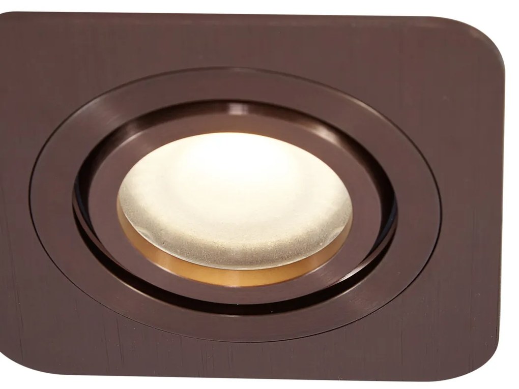 Conjunto de 6 focos embutidos redondos bronze escuro GU10 50mm IP44 - Alberto Moderno