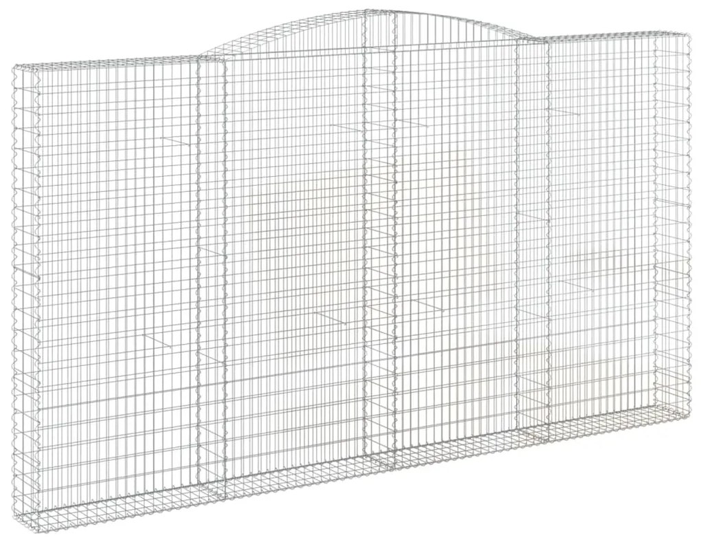 Cestos gabião arqueados 3pcs 400x30x220/240cm ferro galvanizado