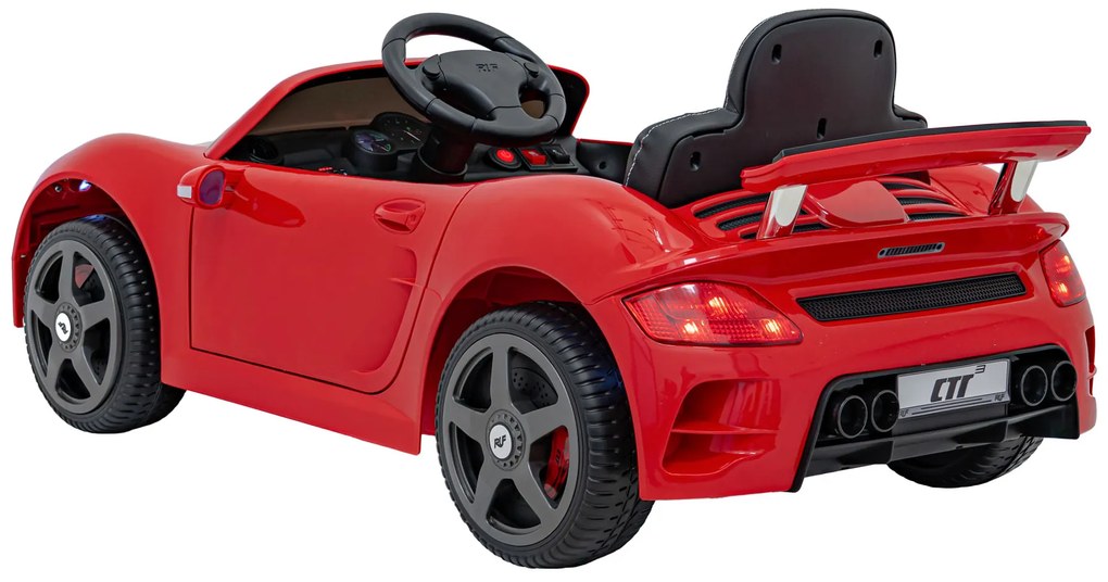 Carro elétrico para Crianças RUF CTR3 12V Rodas Espuma EVA, Assento couro ecológico Vermelho