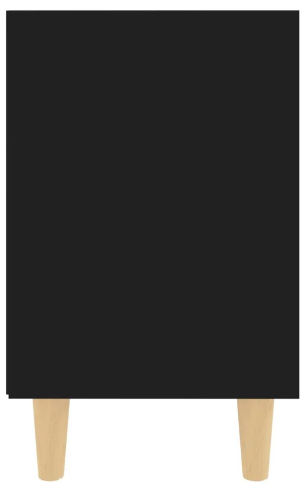 Mesa de cabeceira c/ pernas madeira maciça 40x30x50 cm preto