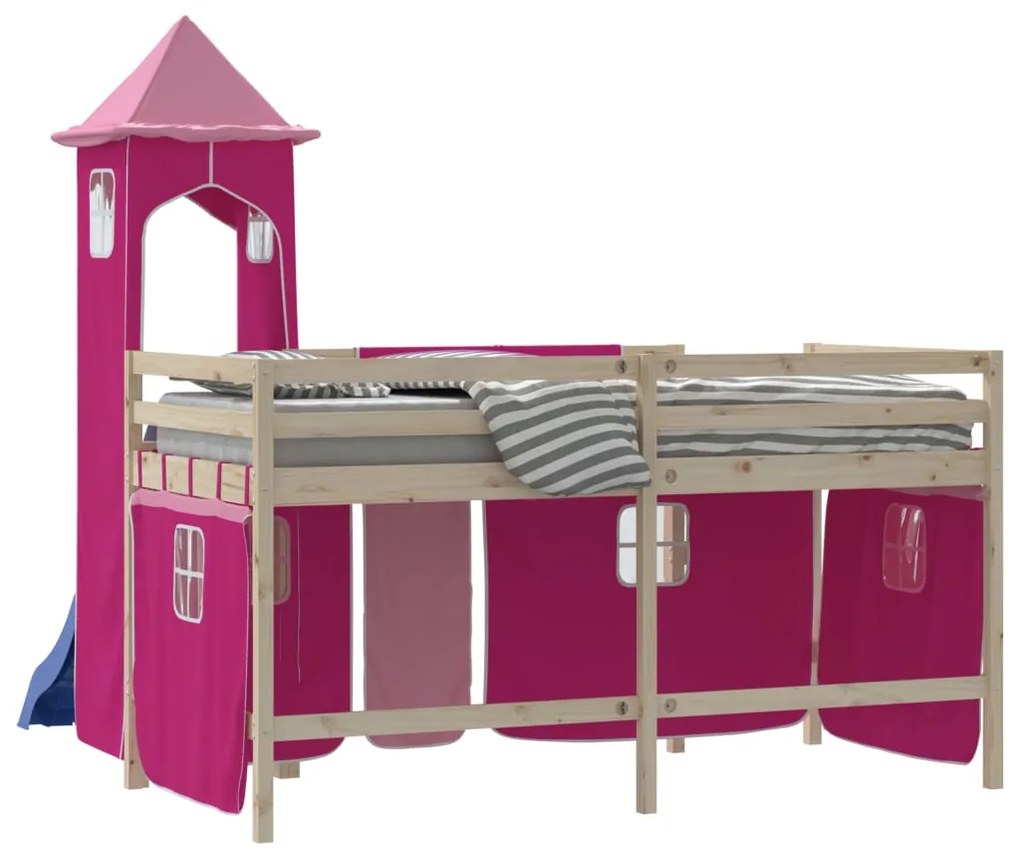 Cortinas para cama elevada com torre poliéster rosa