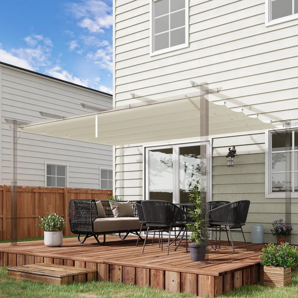Cobertura para Pérgola 3,5x2,5 m Teto de Substituição Retrátil para Pé