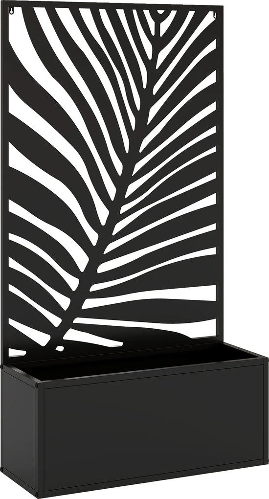 Outsunny Canteiro Elevado Vaso de Plantas com Tela de Privacidade Floreira de Metal, Treliça de Jardim 61 x 23 x 113 cm | Aosom Portugal