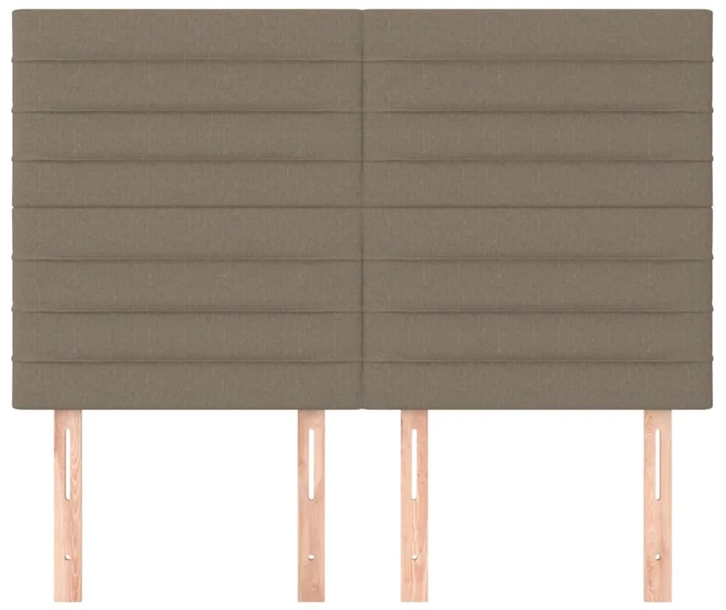Cabeceira cama 4 pcs tecido 72x5x78/88 cm cinzento-acastanhado