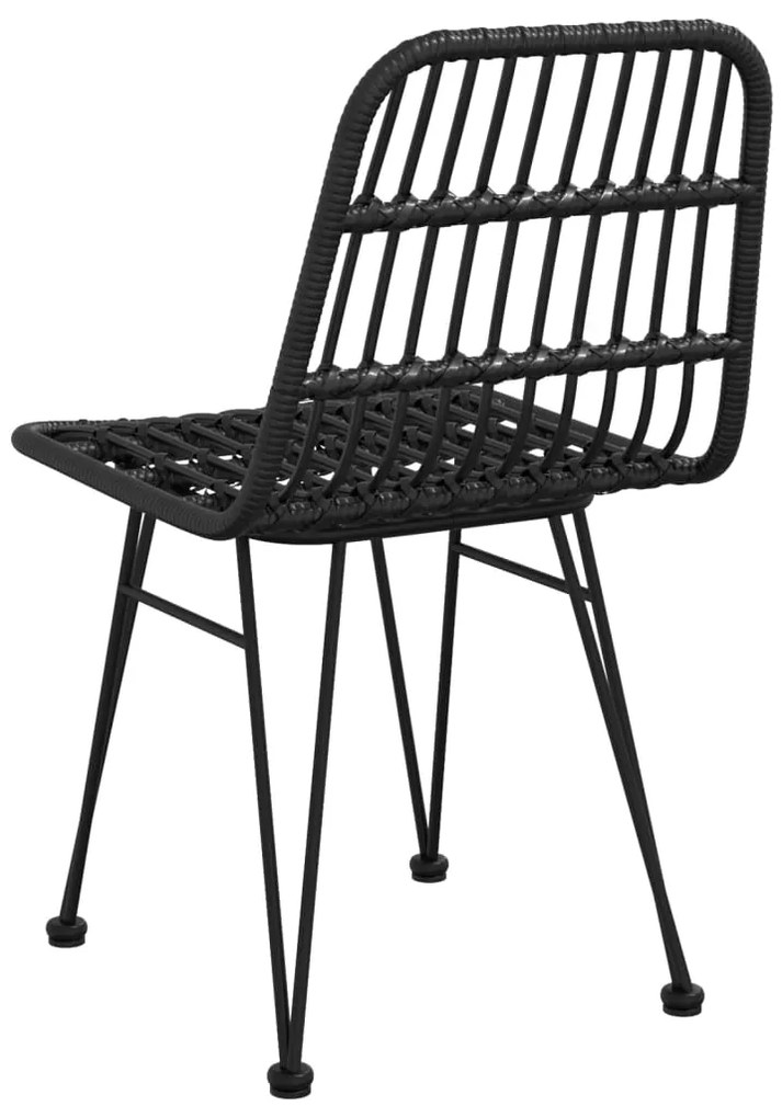 Cadeiras de jardim 2 pcs 48x62x84 cm vime PE preto