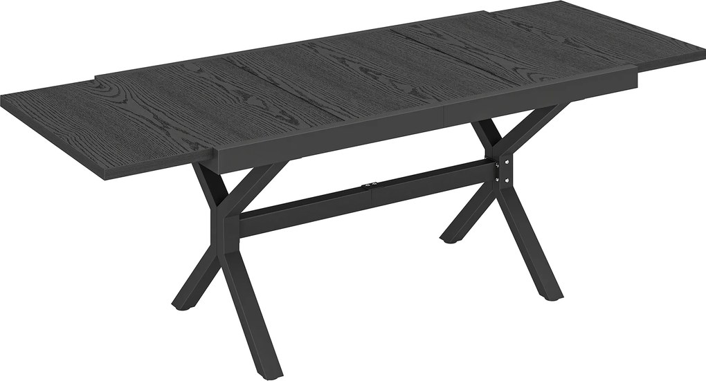 Outsunny Mesa de Jardim Extensível com Superfície em Alumínio 154/214x85 cm com Efeito Madeira para 8-10 Pessoas Cinza Escuro | Aosom Portugal