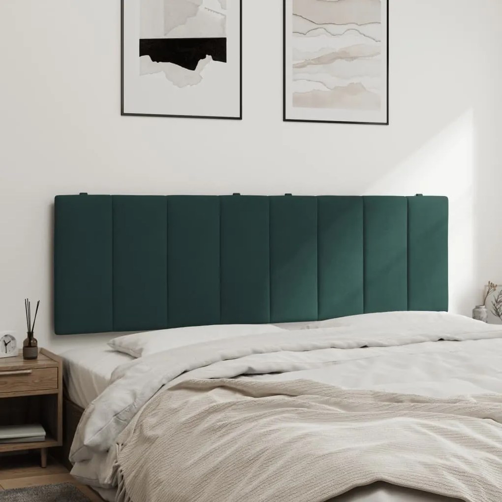 Almofadão de cabeceira 160 cm veludo verde-escuro