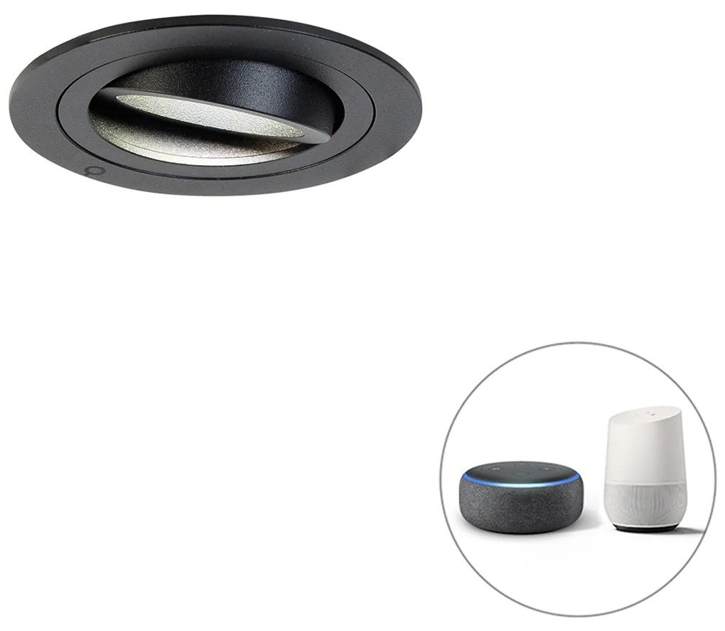 LED Foco embutido inteligente preto com Wi-Fi GU10 - Rondoo Moderno