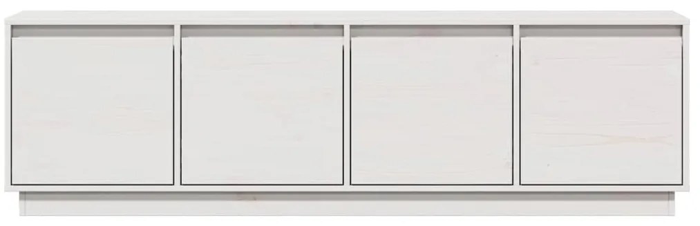 Móvel de TV 156x37x45 cm madeira de pinho maciça branco