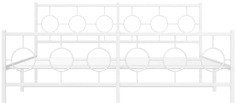 Estrutura de cama com cabeceira e pés 180x200 cm metal branco