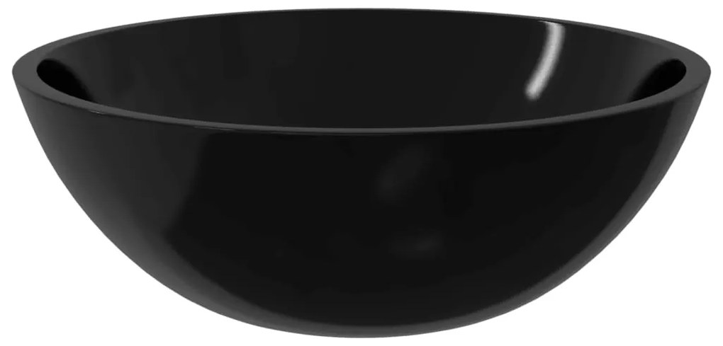 Lavatório 50x37x14 cm vidro preto