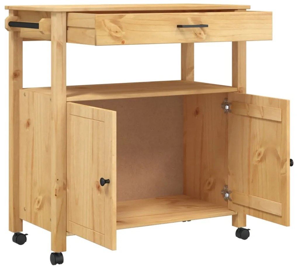 Carrinho de cozinha MONZA 84x40x90 cm madeira de pinho maciça