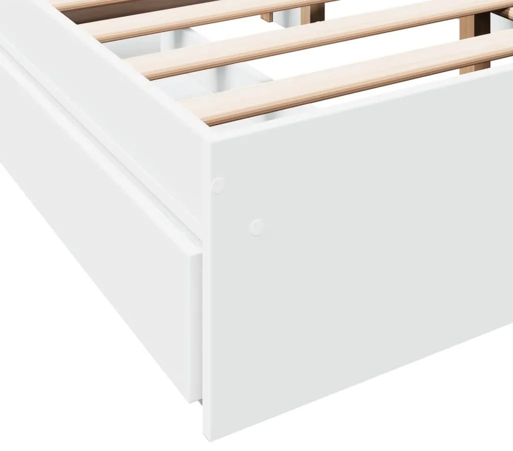 Estrutura de cama c/ gavetas 140x190cm derivados madeira branco
