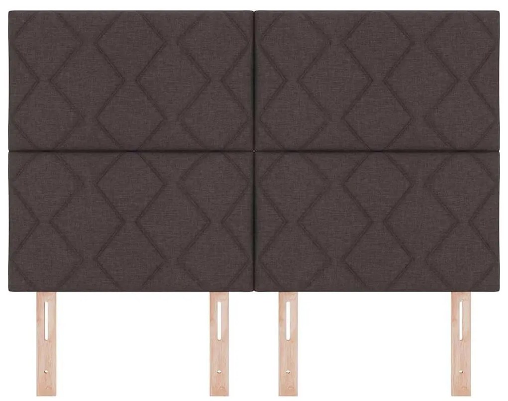 Cabeceira vidaXL Design de Blocos de Diamante Castanha 144 cm Tecido