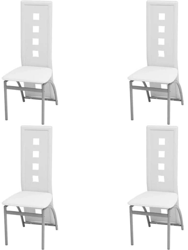 Cadeiras de jantar 4 pcs couro artificial branco