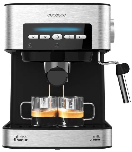 Máquina de café Cecotec Express Power Espresso 20 Matic 850 W, 20 bares, 1,5L, braço de saída duplo, vaporizador, superfície aquecedora de xícaras, co