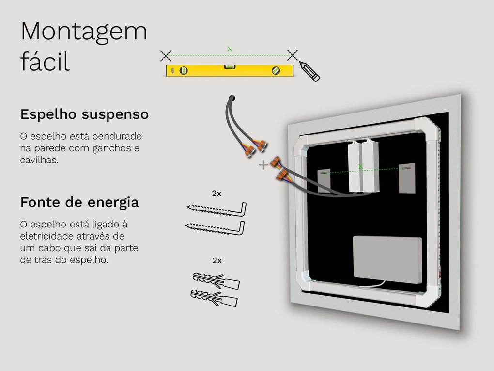 Espelho LED SMART com iluminação M1 + SmartScreen with Google Chromecast