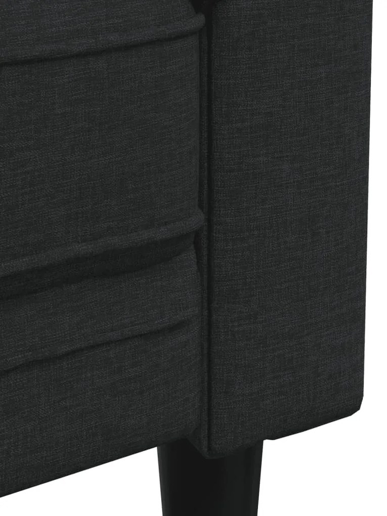 2 pcs conjunto de sofás tecido preto