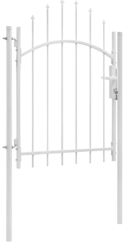 Portão de jardim 1x2 m aço branco