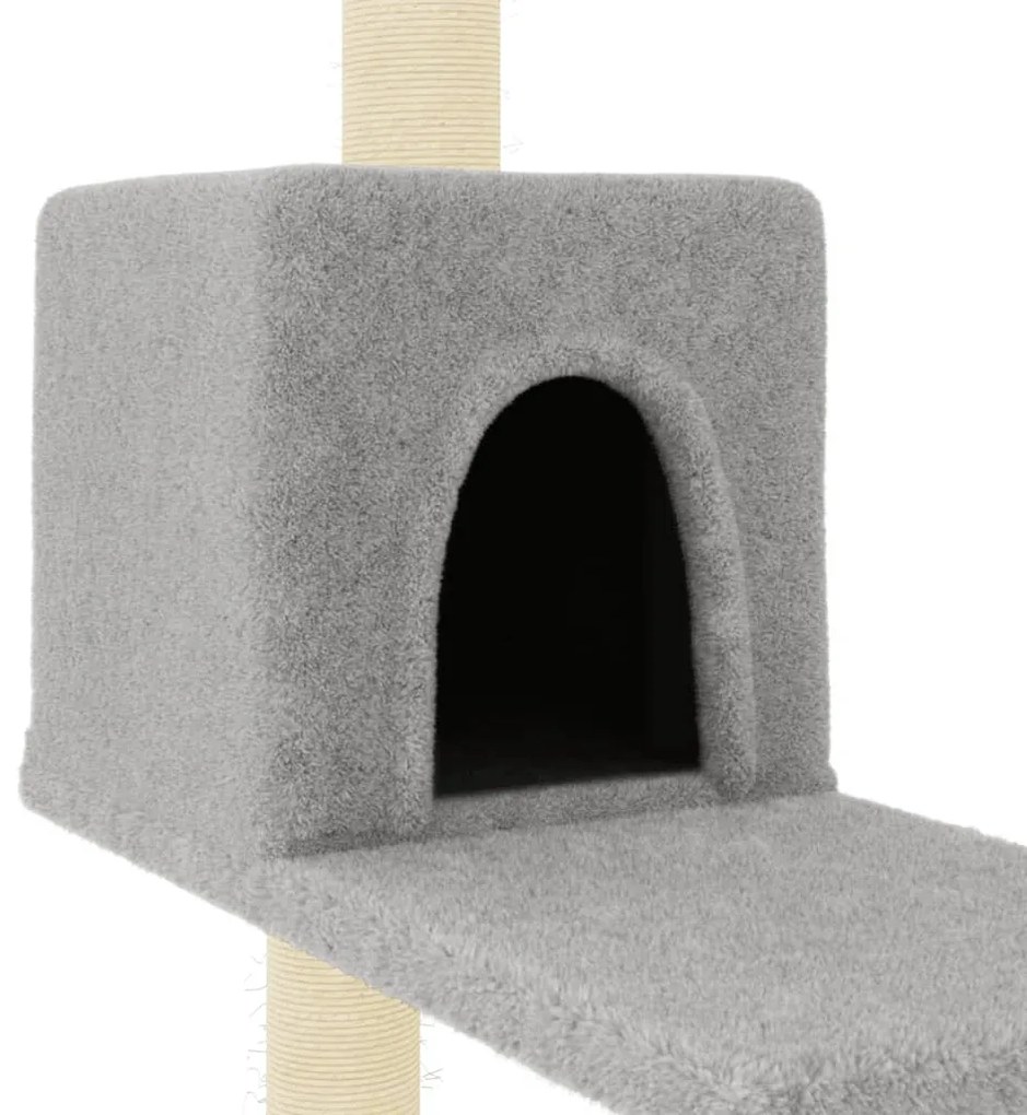 Árvore p/ gatos c/ postes arranhadores sisal 95 cm cinza-claro