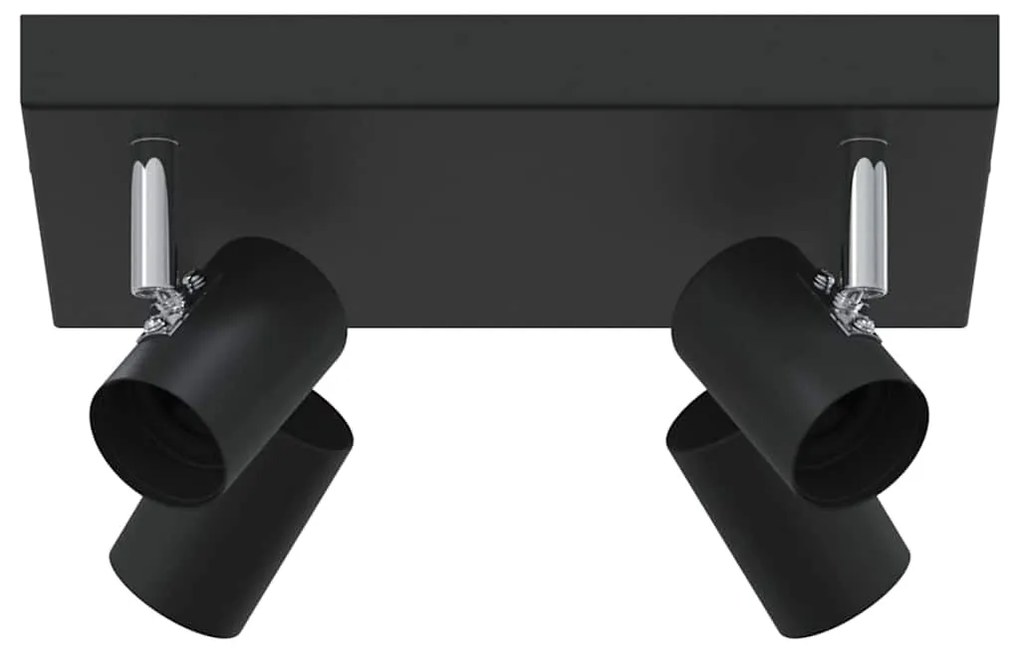Spotlight de Tecto 4 Vias Ajustável Preto E27