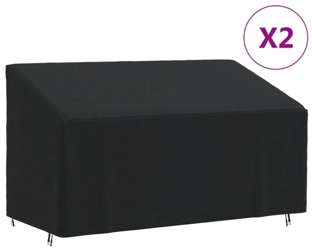 vidaXL Capas p/ bancos de 3 lugares 2 pcs 175x85x68/94 cm oxford 420D