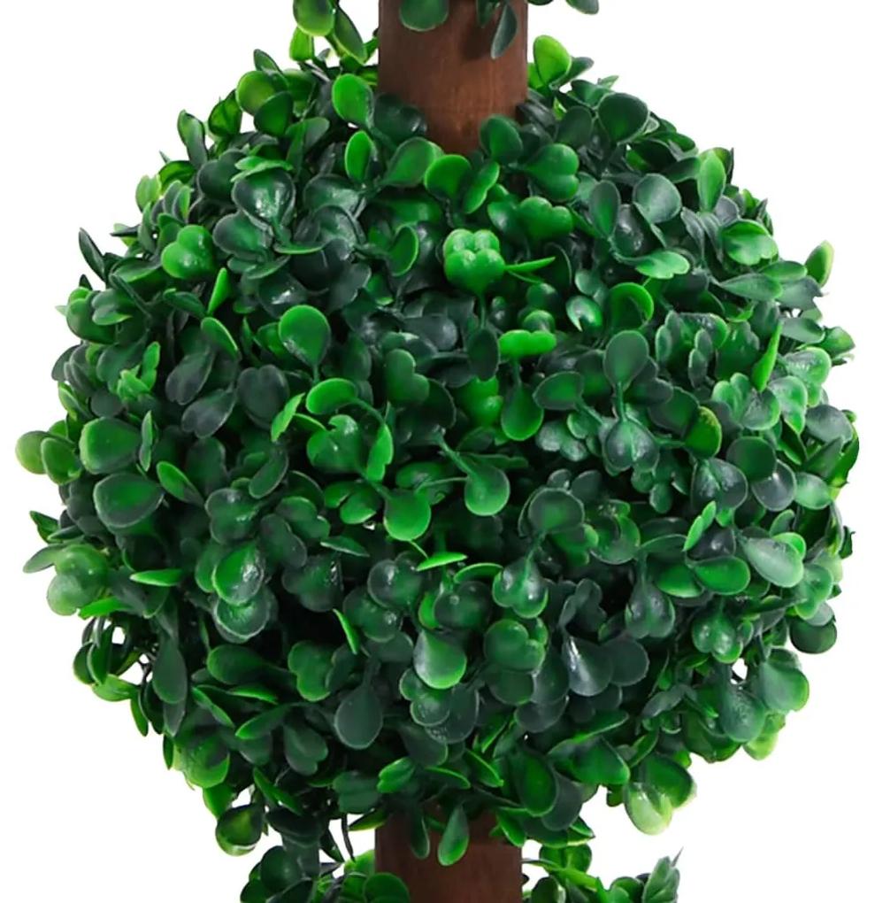 Planta artificial buxo em forma de esfera com vaso 90 cm verde