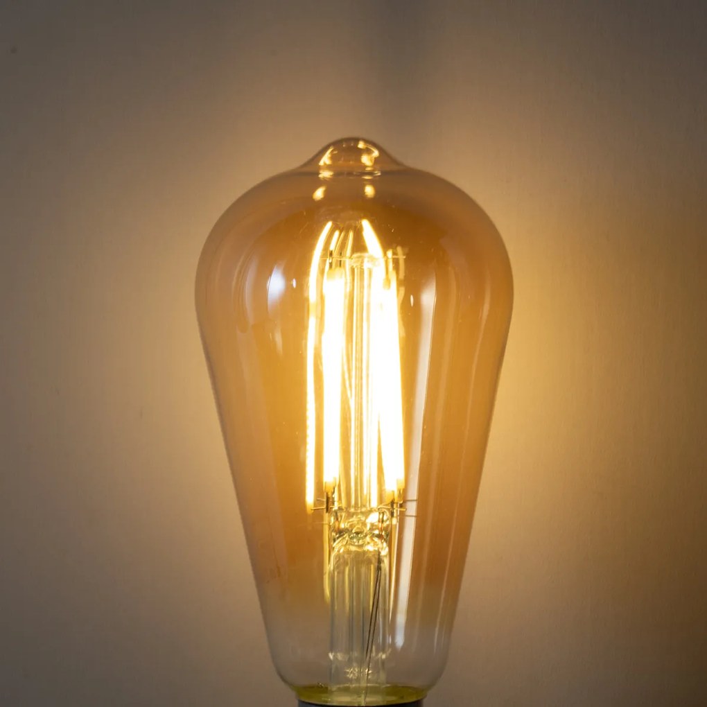 Conjunto de 5 E27 3-staps dimabaar LED lamp ST64 goud 6W 700 lm 2700K