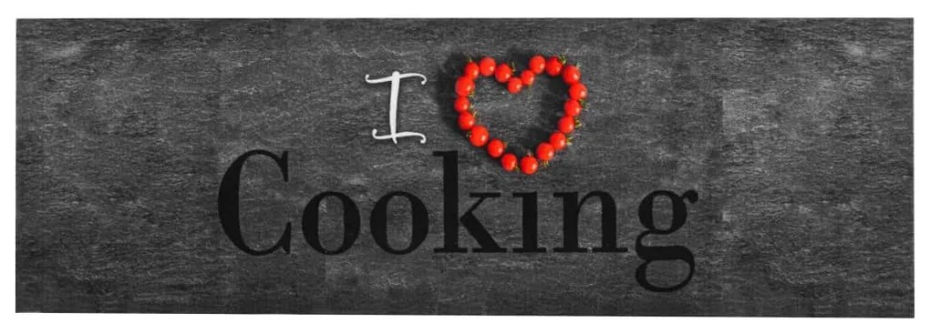 315953 vidaXL Tapete de cozinha lavável com design Cooking 60x300 cm