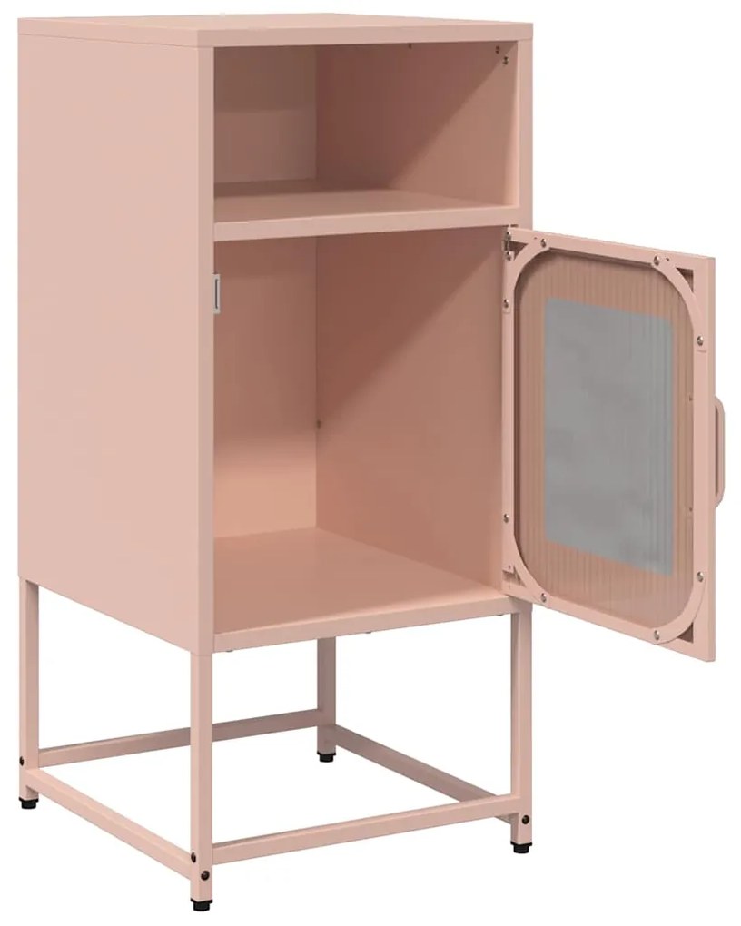 Mesa de cabeceira 36x39x78 cm aço laminado a frio rosa