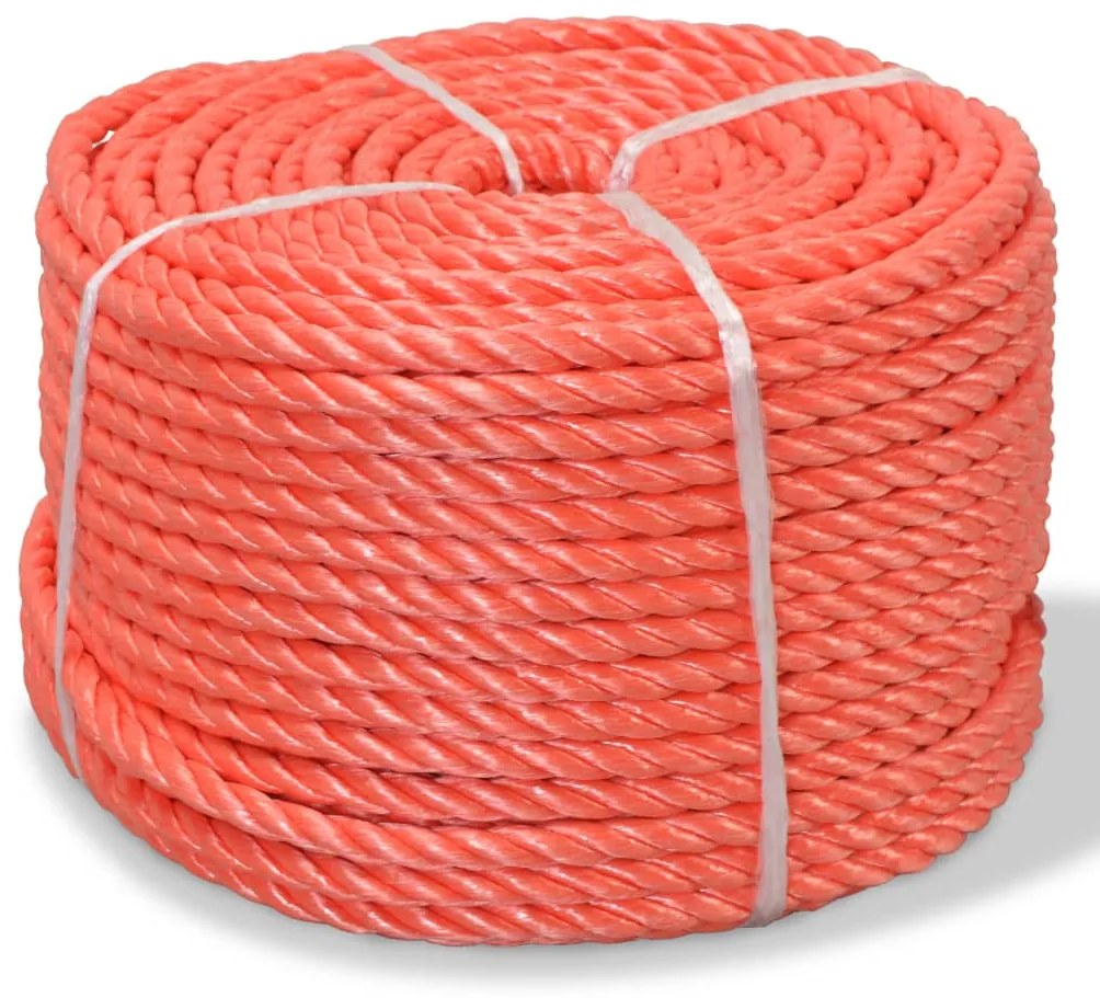 91300 vidaXL Corda torcida em polipropileno 8 mm 200 m laranja