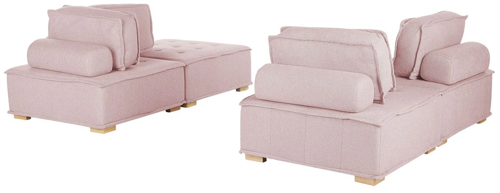 Conjunto de sofás modular para 4 pessoas em rosa TIBRO Beliani