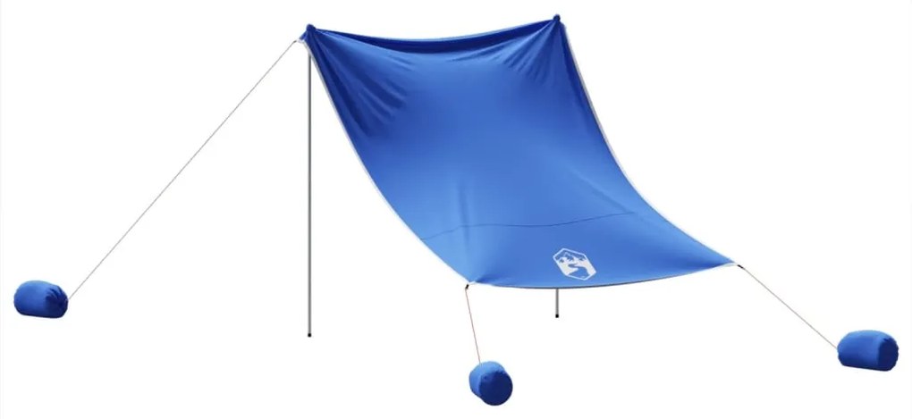 Toldo de praia com âncoras de areia 214x236 cm azul