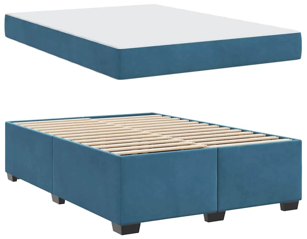 Estrutura da Cama Outros Azul escuro 160 x 200 cm Veludo