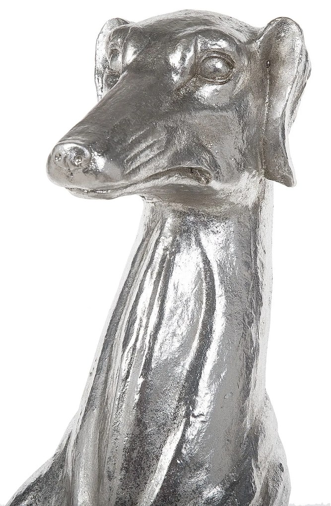 Estatueta decorativa 80 cm prateada GREYHOUND Beliani