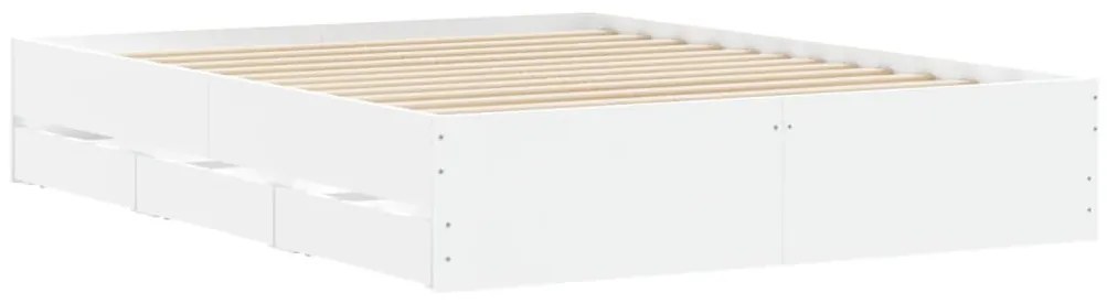 Estrutura de cama c/ gavetas 150x200cm derivados madeira branco