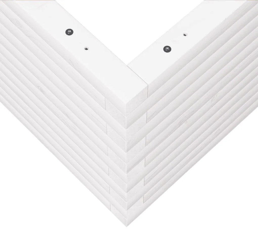 Vaso/floreira de jardim 50x50x46 cm pinho maciço branco