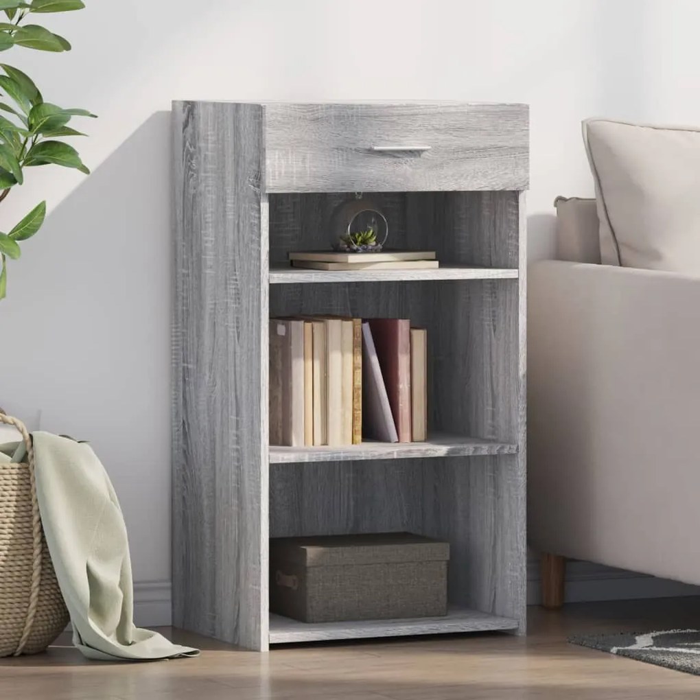 vidaXL Aparador 50x42,5x93 cm derivados de madeira cinzento sonoma