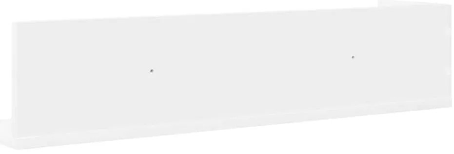 Estantes de parede 2pcs 75x16,5x16,5cm derivados madeira branco