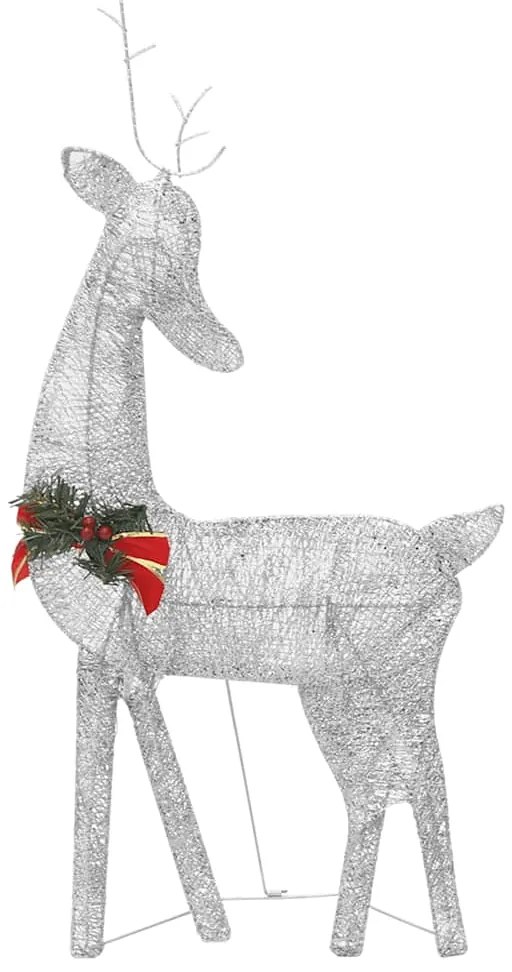 Família de renas de Natal 270x7x90 malha branco prateado