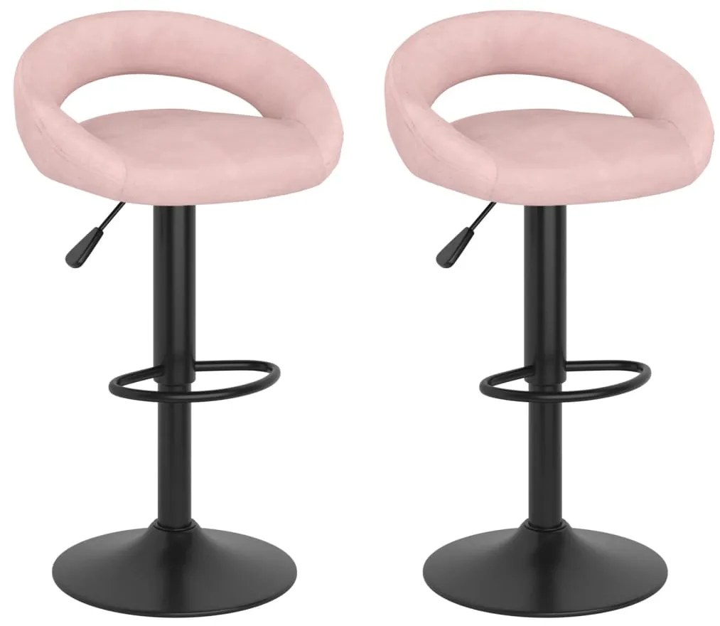 vidaXL Bancos de bar 2 pcs veludo rosa