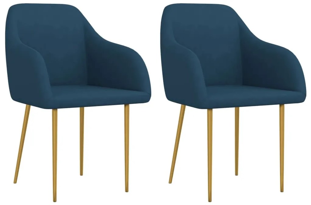 vidaXL Cadeiras de jantar 2 pcs veludo azul