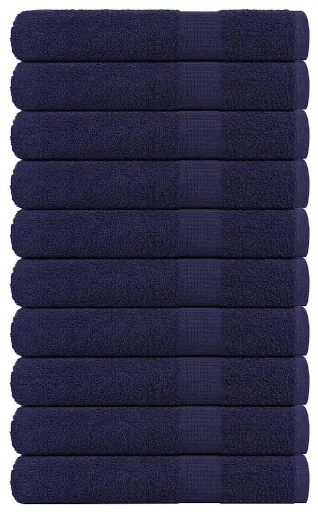 vidaXL Toalhas FROGN 10 pcs 100x200 cm 360 g/m² azul marinho