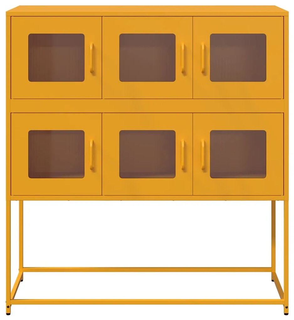 Aparador 100,5x39x107 cm aço laminado a frio amarelo mostarda