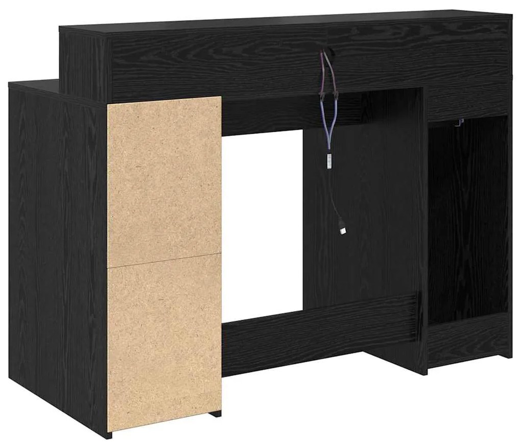 Mesa Carvalho Preto 120x55x91 cm Madeira Engenharia