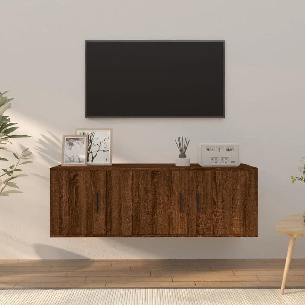 vidaXL Conjunto móveis de TV 2pcs madeira processada carvalho castanho