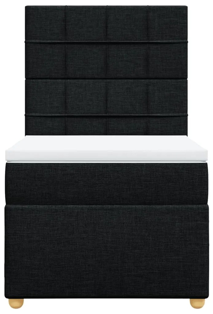 Cama com molas/colchão 90x190 cm tecido preto