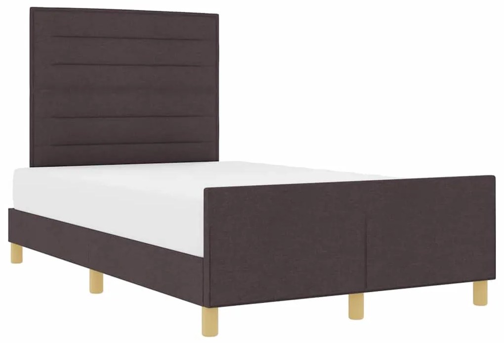 Cama vidaXL Castanho Escuro 160x200 cm Tecido