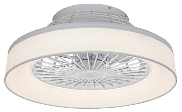 Ventilador de teto branco com LED com controle remoto - Emily Moderno