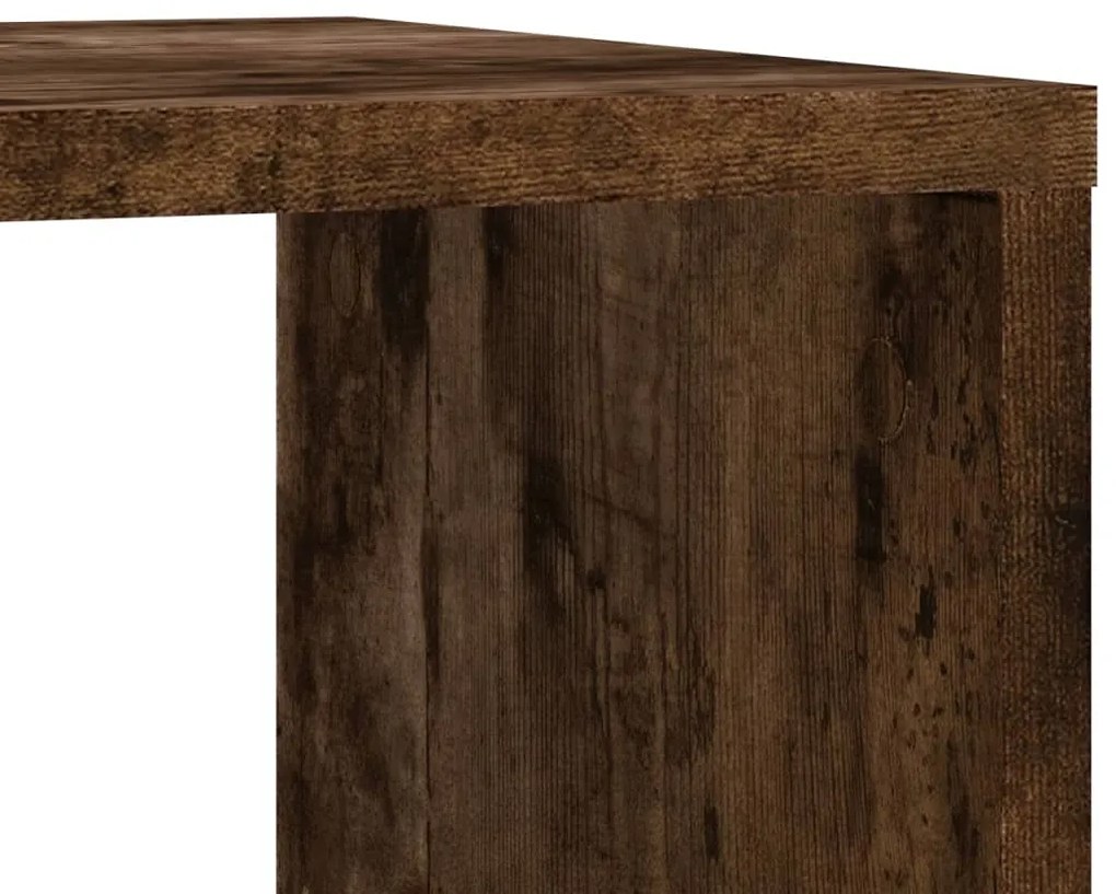 Mesa de apoio com rodas derivados de madeira carvalho fumado